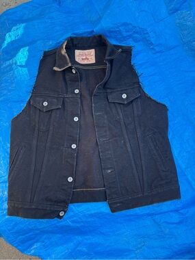 Black, Iron Heart vest, 21 oz denim. Barely worn, never washed.